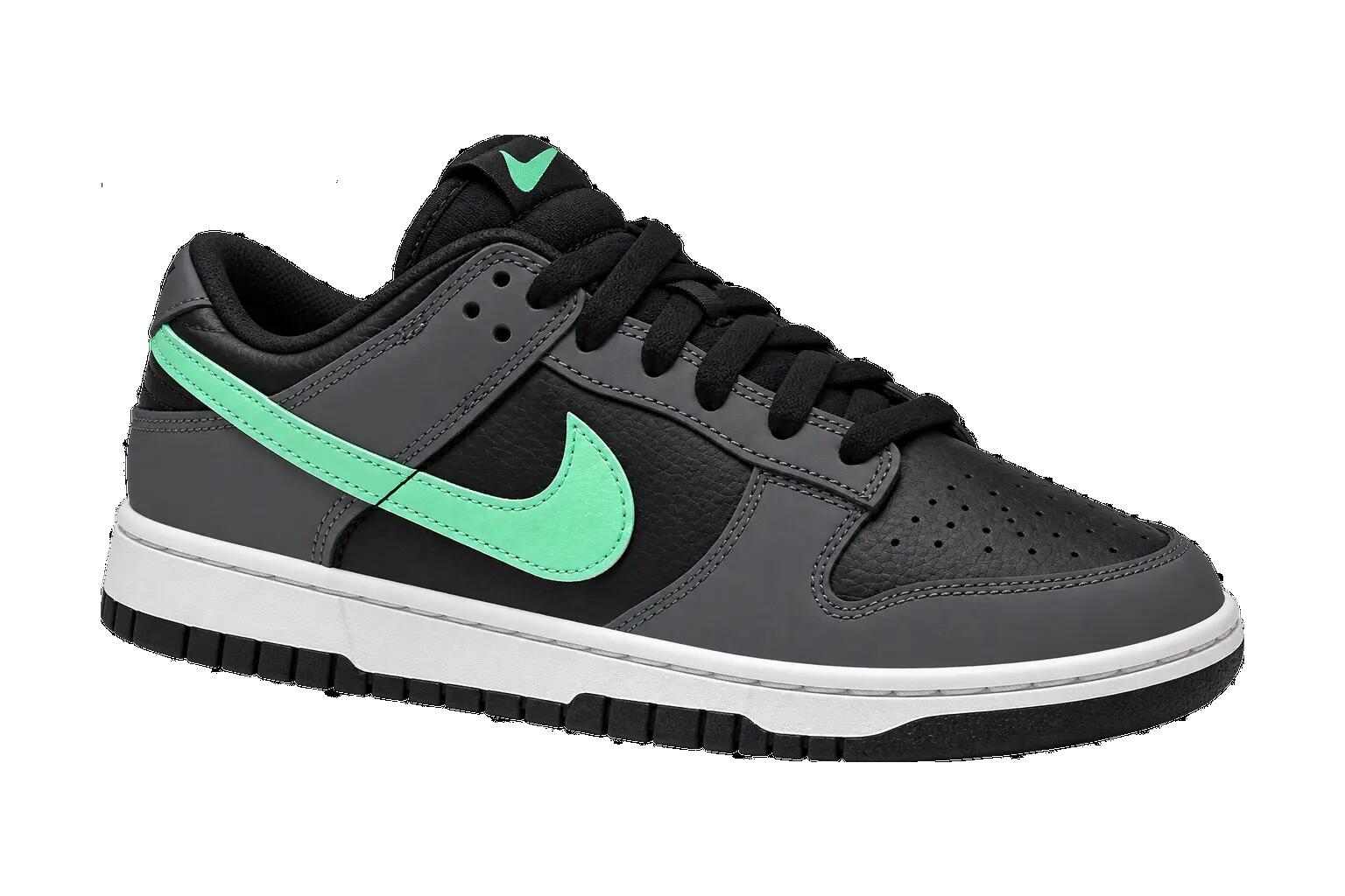 para hombre - zapatillas - calzado - Nike Dunk Low - negro, Green Glow 1/1