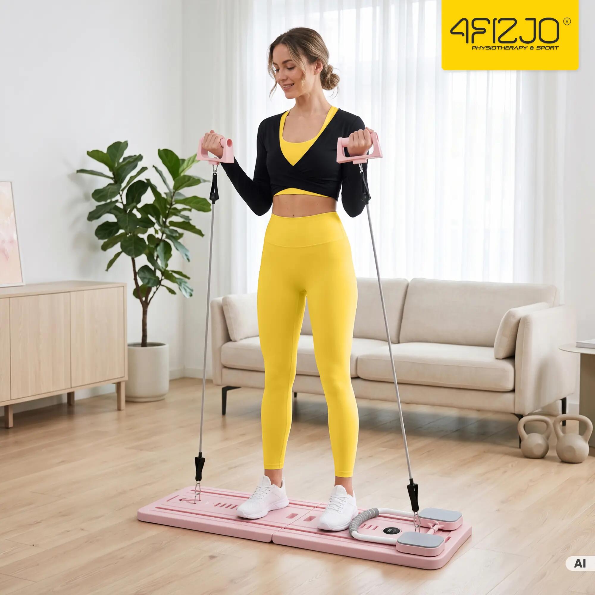Reformer do pilatesu deska domowa platforma z ekspanderami 120kg 4FIZJO 10/14