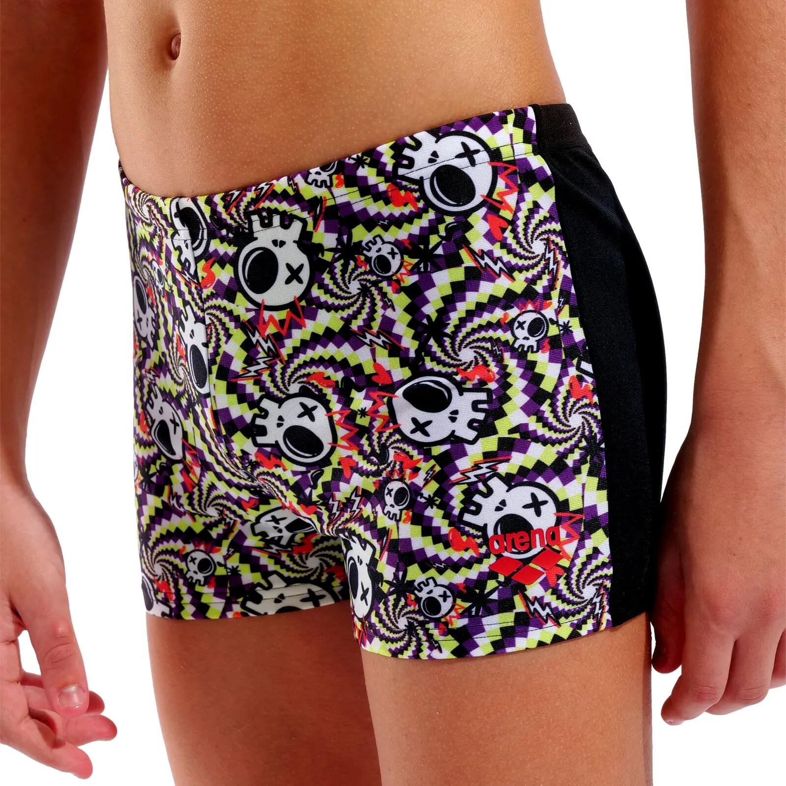 Badehose schnelltrocknend chlorbeständig Jungen - Fun Skulls Swim Short 4/6