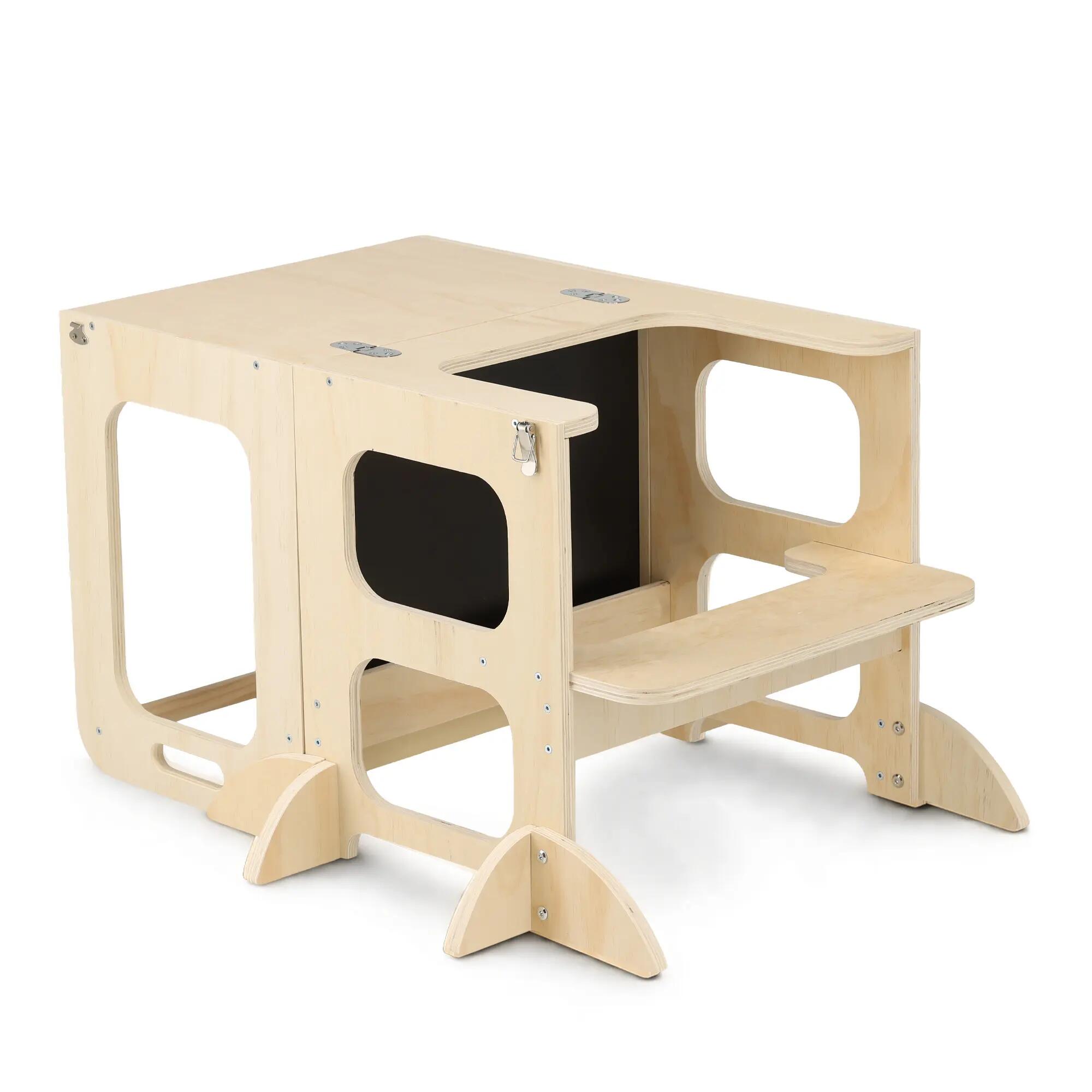 Houten Speelklimrek - Opvouwbaar - Met Glijbaan & Klimwand 7/8