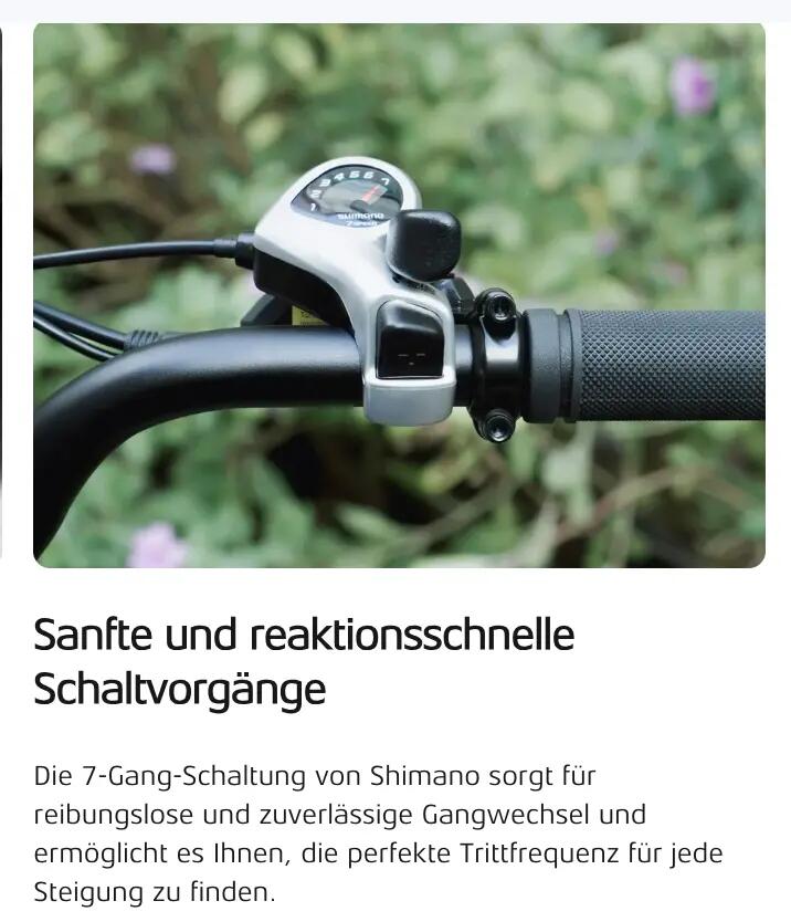 Elektrofahrrad Cyrusher Rover, 250W Motor, 52V 15,6Ah Akku, 26" Reifen 7/8