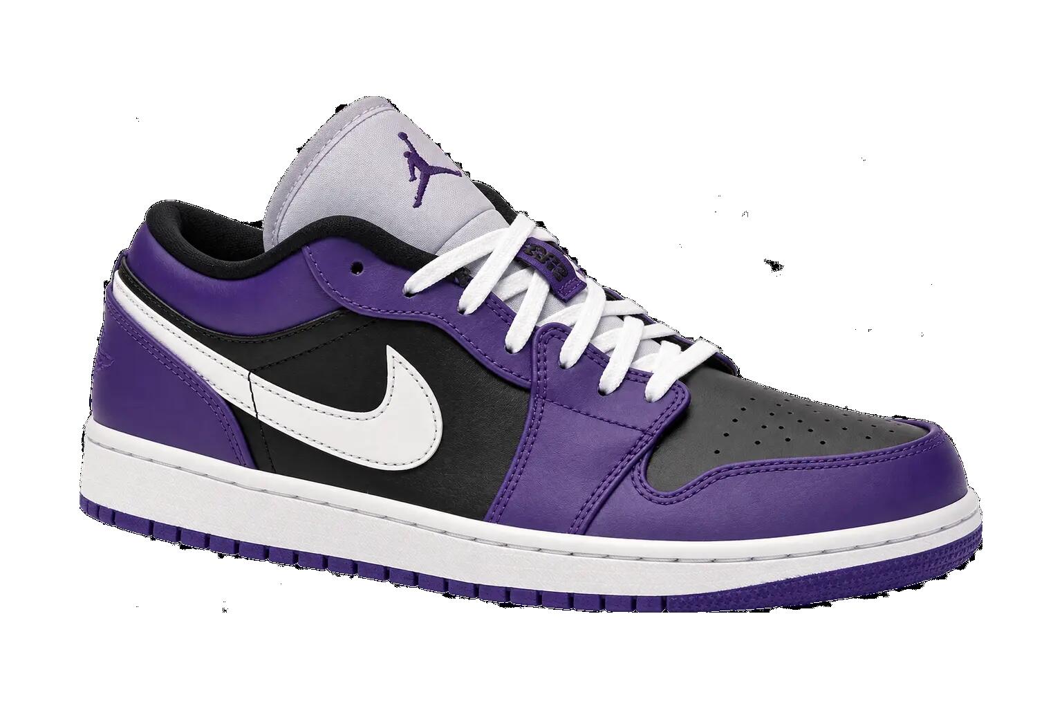 Air Jordan 1 Low Court Purple and Black Men's Low-Top Sneakers - EU 42.5 1/1