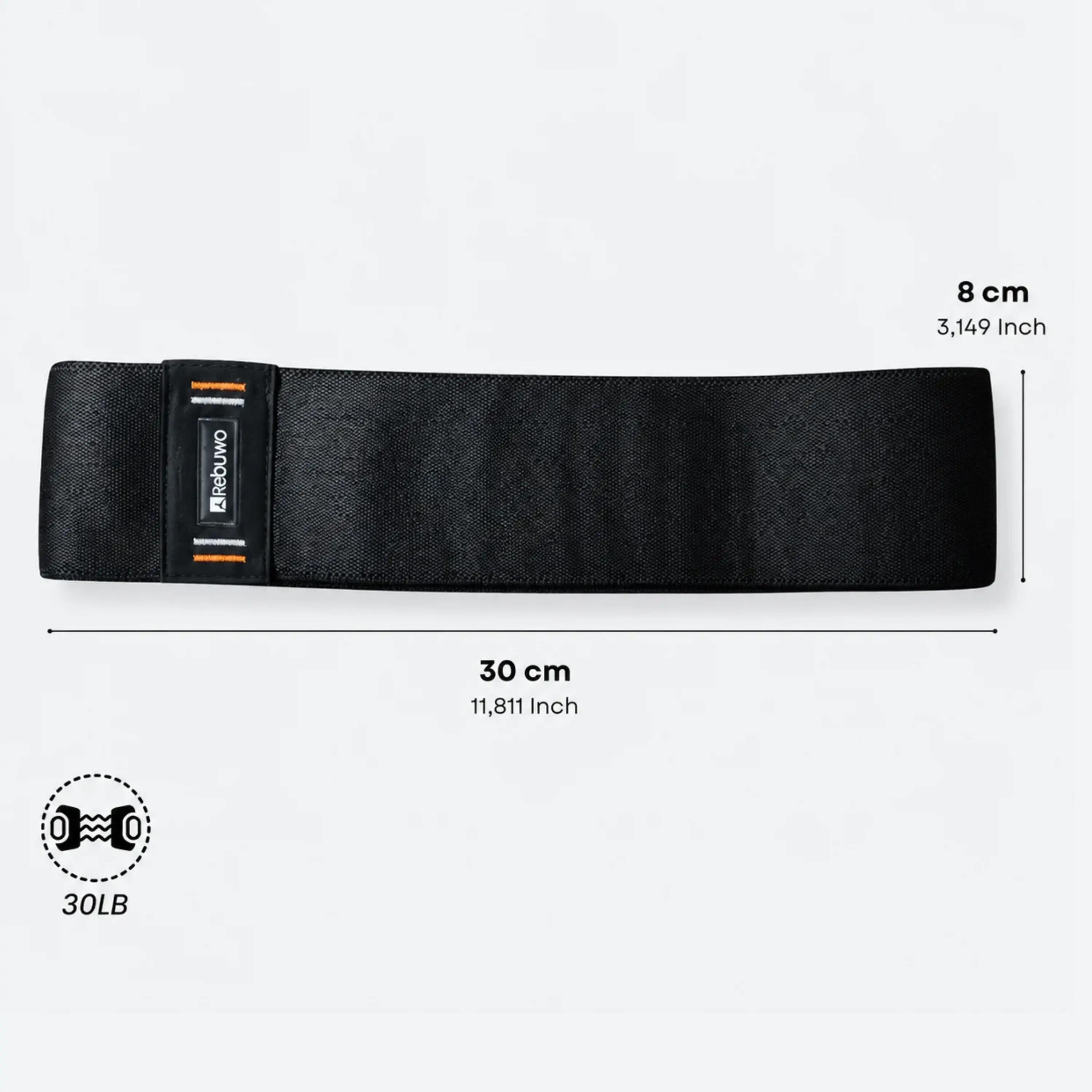 Pro Squat Kalça Egzersiz Kumaş Direnç Bandı 30 cm – SiyaH 2/2