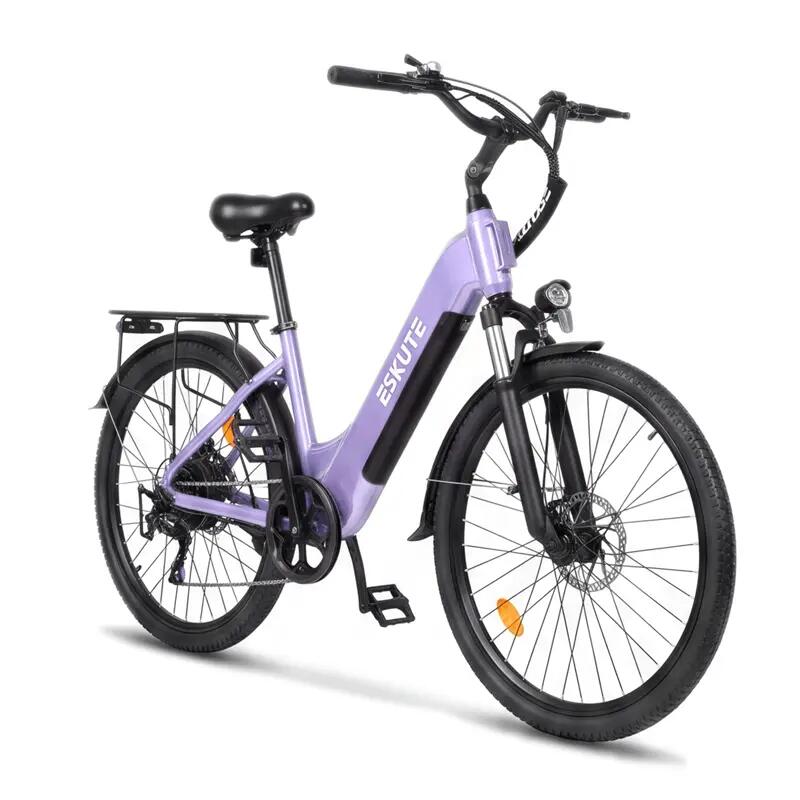 ESKUTE C202 26" Step-Thru E-Bike 250W Motor 48V 17.5Ah Battery 2/4