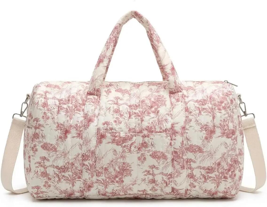 Sac de Voyage Matelassé Femme, Sac de Maternité Mignon, Sac Week-End Matelassé 1/6