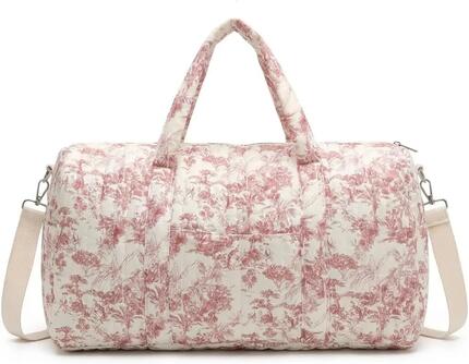 Sac de Voyage Matelassé Femme, Sac de Maternité Mignon, Sac Week-End Matelassé