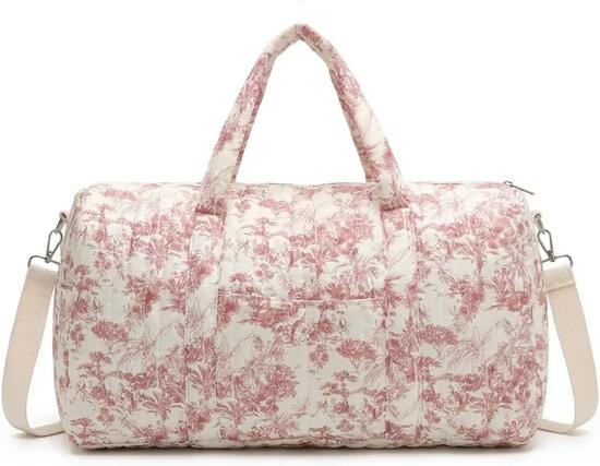 Sac de Voyage Matelassé Femme, Sac de Maternité Mignon, Sac Week-End Matelassé