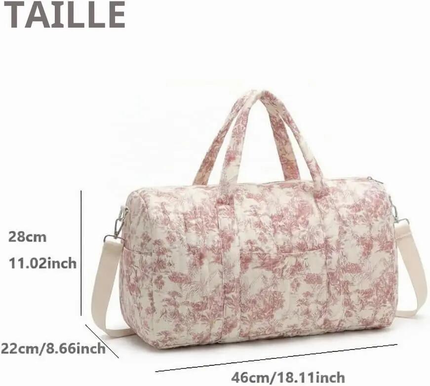Sac de Voyage Matelassé Femme, Sac de Maternité Mignon, Sac Week-End Matelassé 4/6