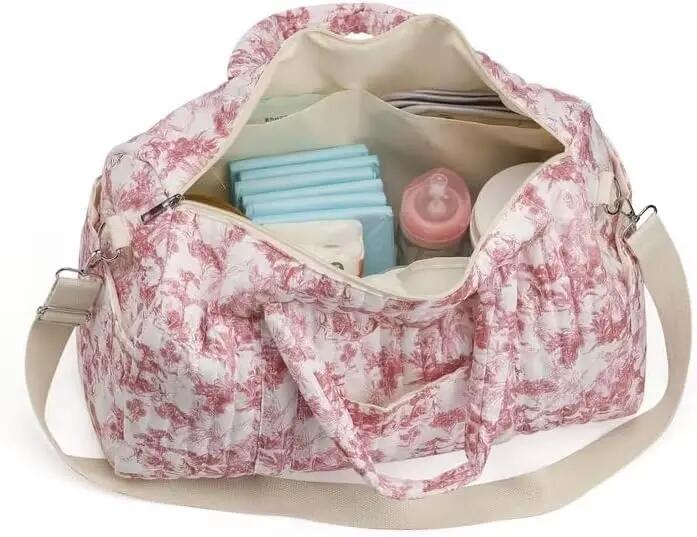 Sac de Voyage Matelassé Femme, Sac de Maternité Mignon, Sac Week-End Matelassé 3/6