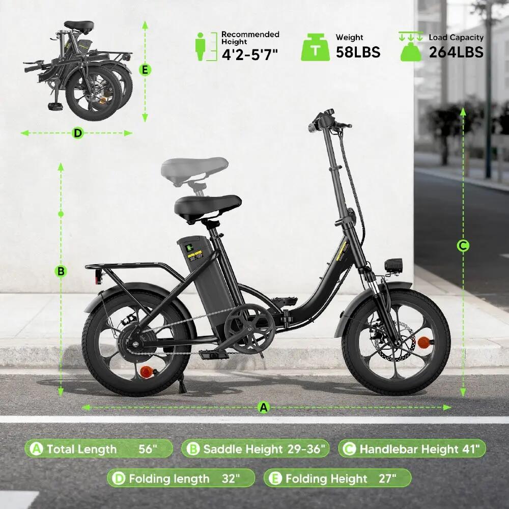 iScooter U4 elektromos kerékpár felnőtteknek, 250 W-os motor 12/12
