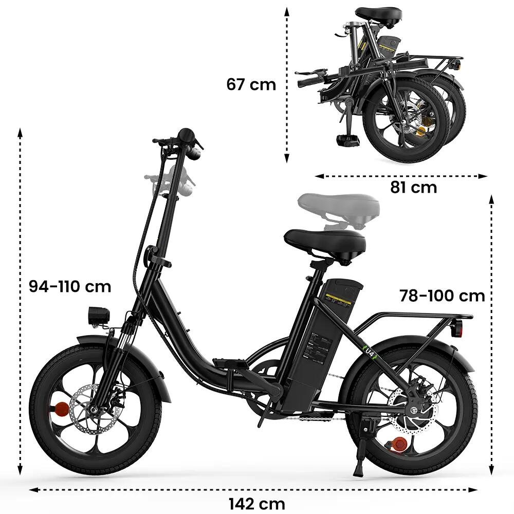 iScooter U4 elektromos kerékpár felnőtteknek, 250 W-os motor 10/12