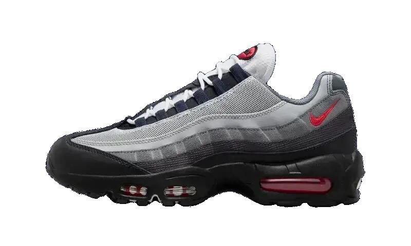 Nike Air Max 95 Smoke Grey Track Red, men's lifestyle sneakers, EU 40 1/1