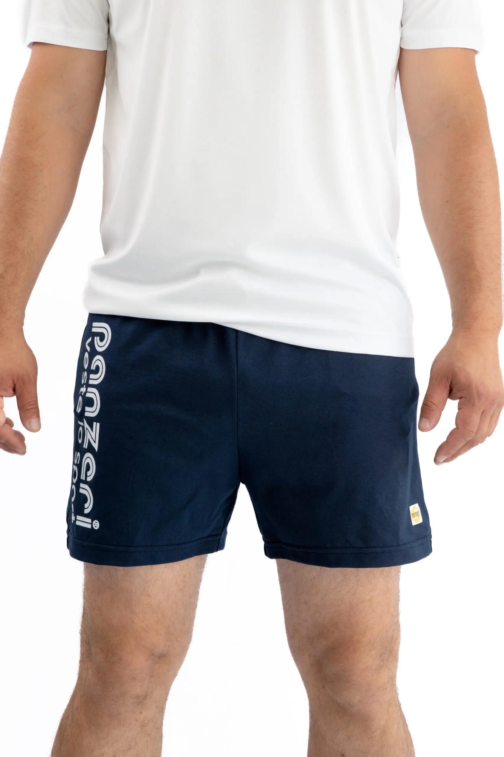 Short Panzeri Mixte  - Uni A - Bleu Marine / Blanc 2/4