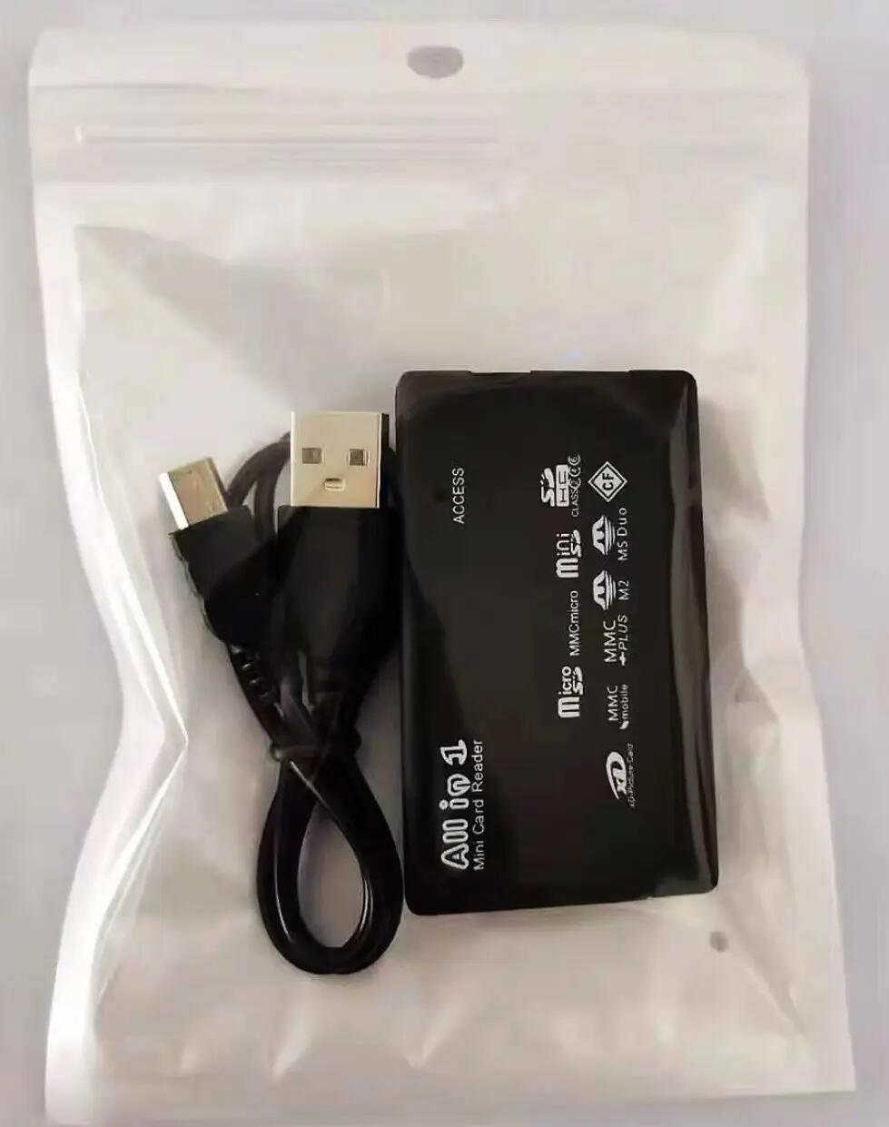 Lecteur de carte multifonction 6‑en‑1 USB2.0 compatible SD, TF, MS, M2, XD pour 2/2