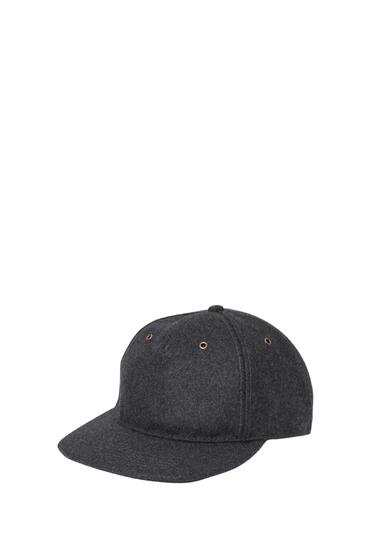 Casquette homme, mélange de laine, réglable, gris foncé