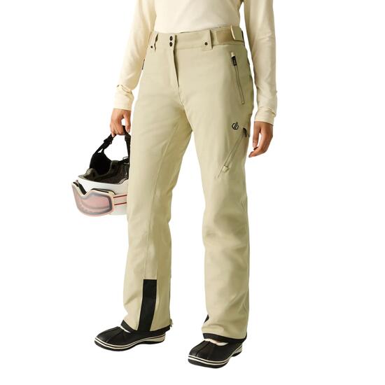 Pantalon De Ski Uni Et Isolant À Taille Ajustable ICE Femme (Blanc Cassé)