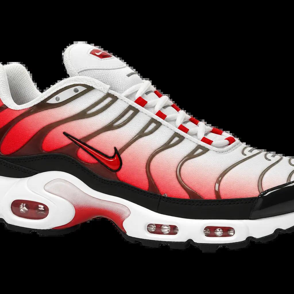 Herren - sneaker - schuhe - gradient - Nike Air Max Plus - weiß, schwarz, rot