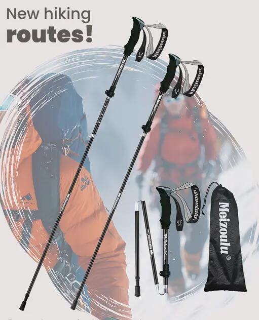 Bâtons de randonnée légers (lot de 2) – 110-135 cm 3/4
