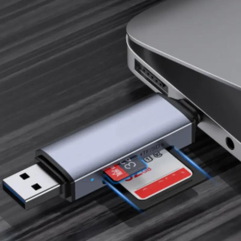 Lecteur de carte 2-en-1 200Mb, double slot SD TF, universel pour téléphone PC ta 2/2