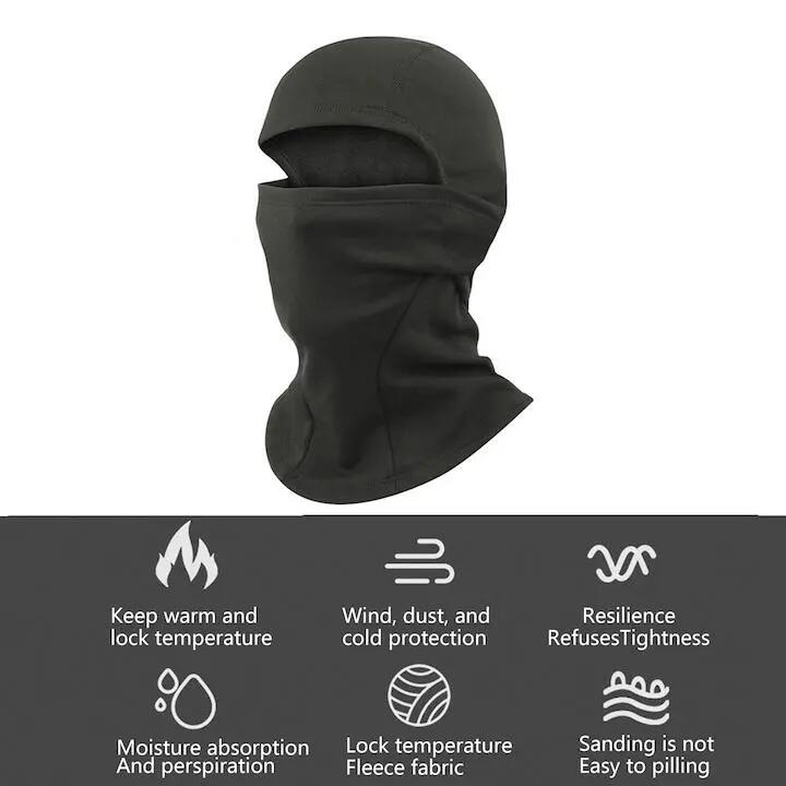 Masque de ski cagoule, polyester, termique, noir, 32x30 cm 4/5