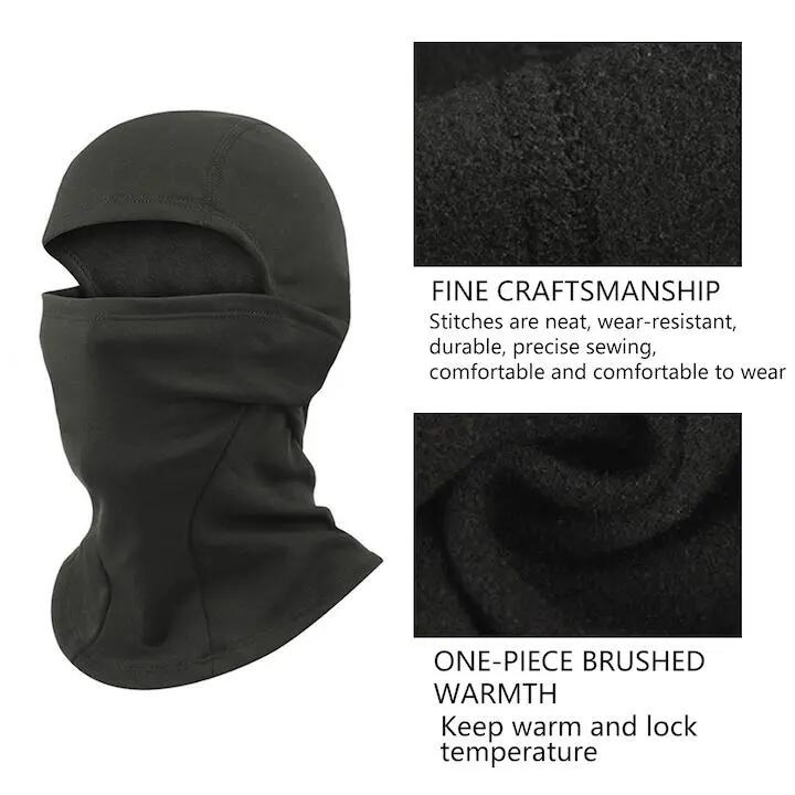 Masque de ski cagoule, polyester, termique, noir, 32x30 cm 3/5