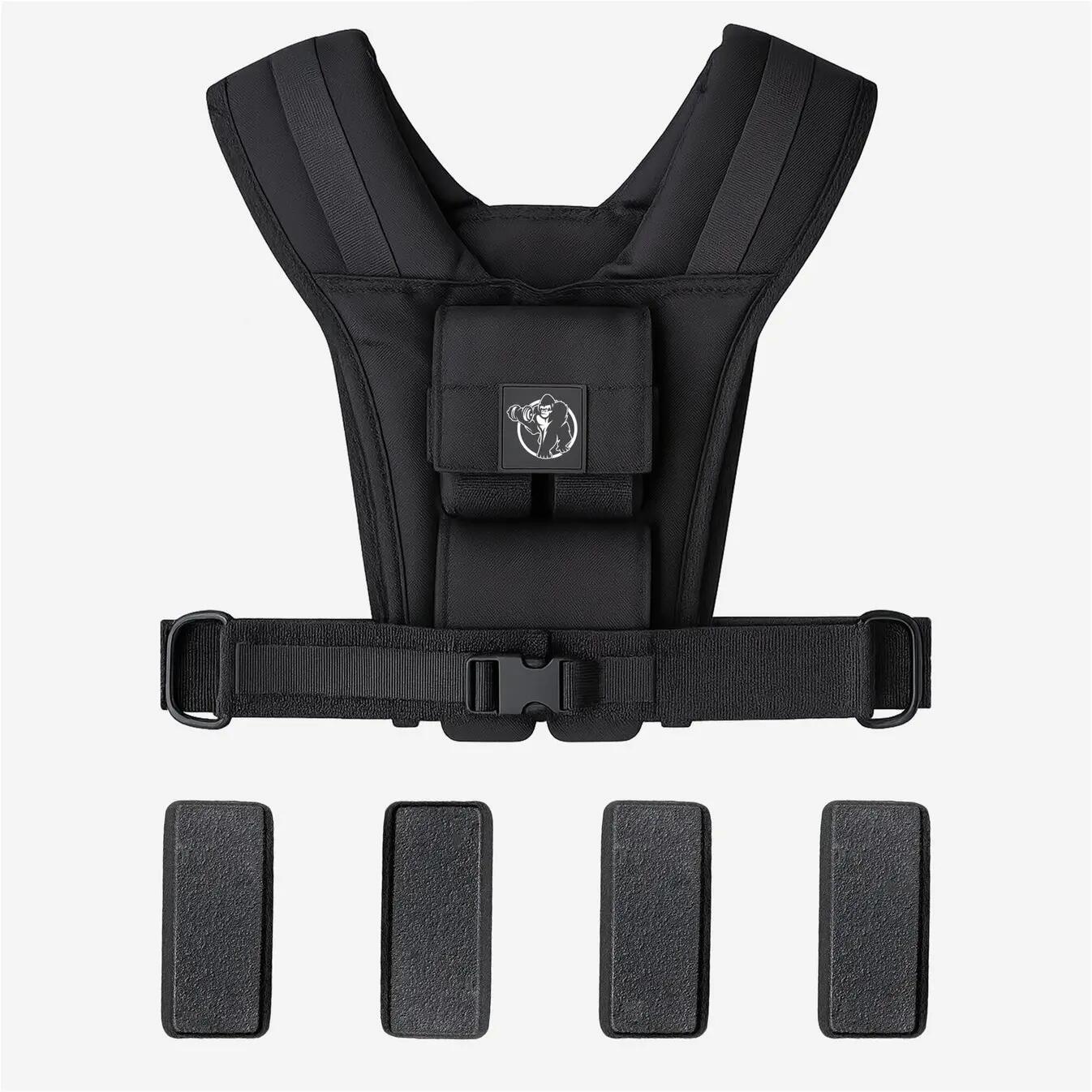 Vesta cu greutati, 10 kg, negru, Gorilla Sports® 4/7