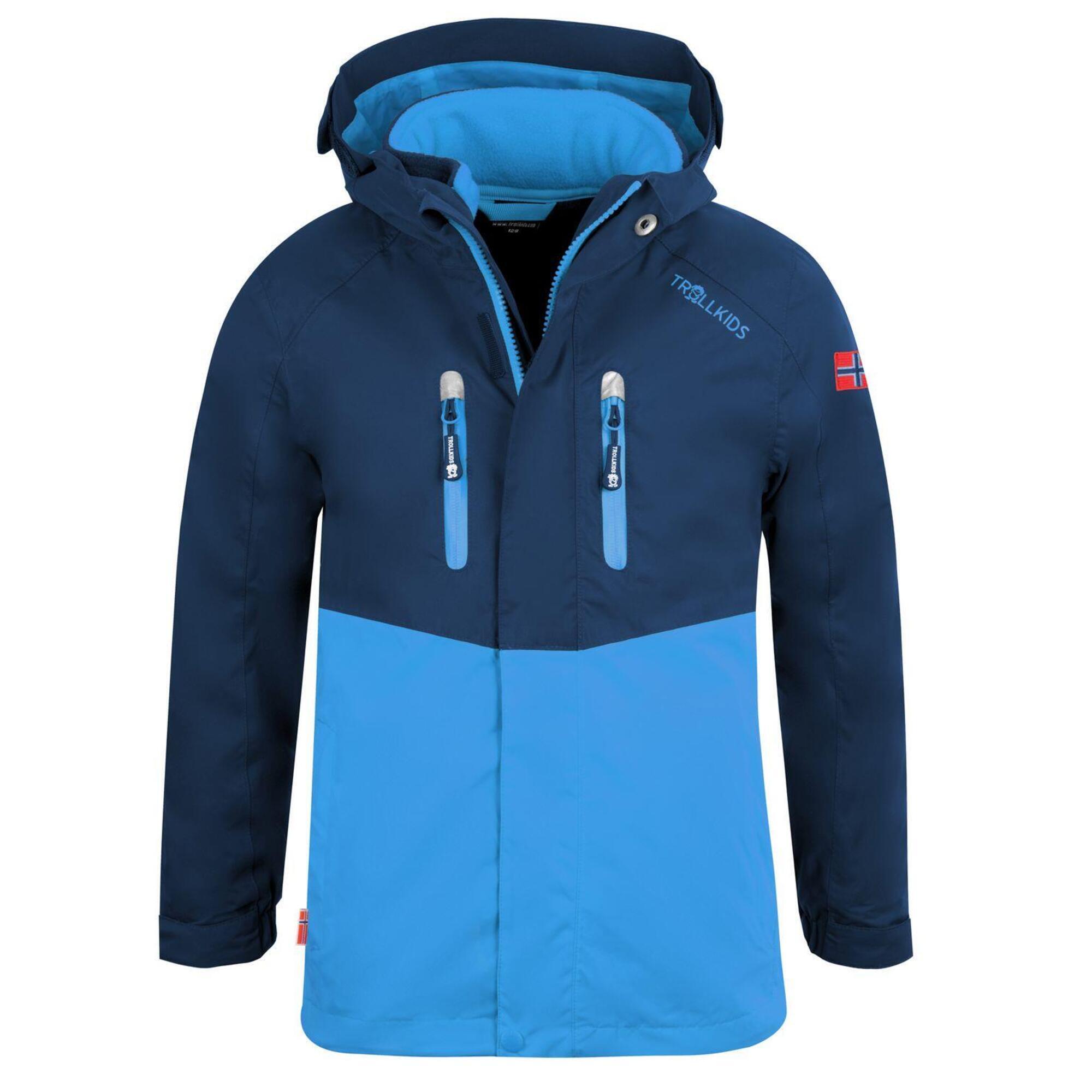 TROLLKIDS Kinder 3in1 Jacke Bryggen Wasserdicht Marineblau / Mittelblau