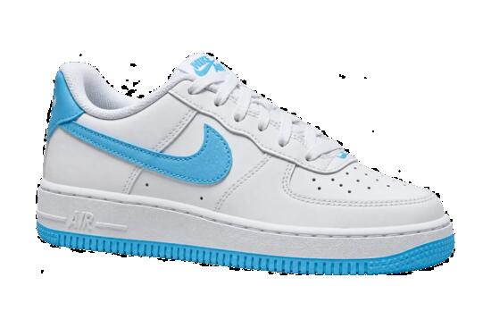 Infantil - zapatillas - Nike Air Force 1 GS - blanco, azul acuario