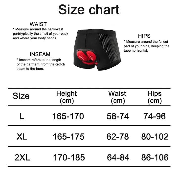 Sous-vêtements de cyclisme, coton avec silicone, noir, XL international 4/5