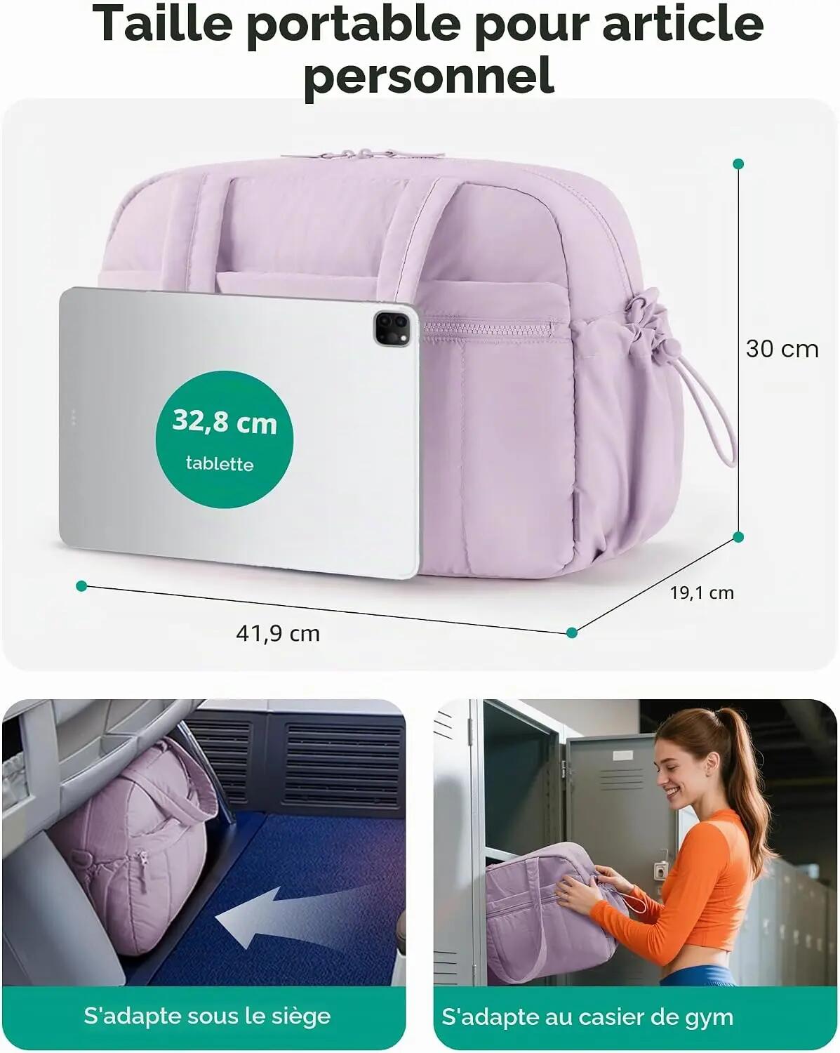 Sac de Voyage Femme Sport Bagage Cabine avec Compartiment Humide S 3/5