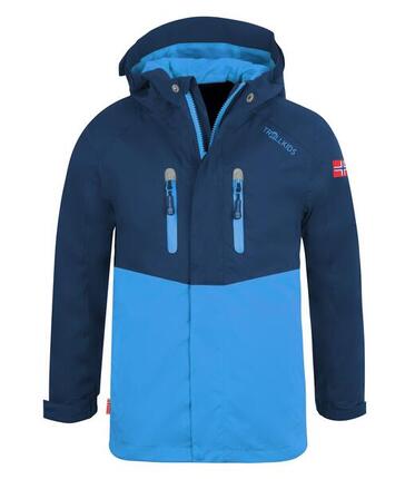 Kinder Regenjacke Nusfjord Wasserdicht Marineblau / Mittelblau