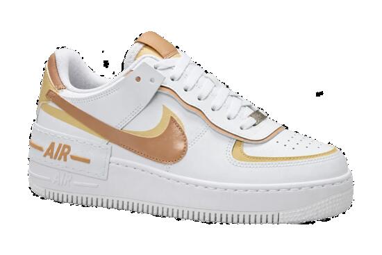 Zapatillas mujer sencillas sintéticas Air Force 1 Shadow blancas