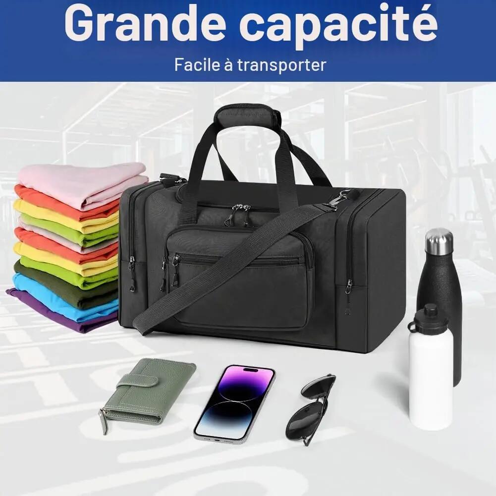 Sac de Sport Homme Hydrofuge, 35L Sacs de Voyage Pliable de Grande Capacité 6/6