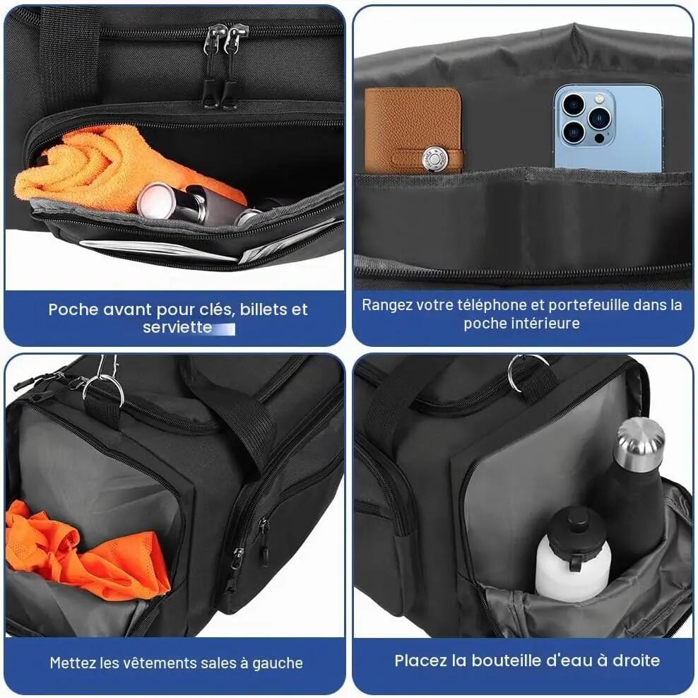 Sac de Sport Homme Hydrofuge, 35L Sacs de Voyage Pliable de Grande Capacité 5/6