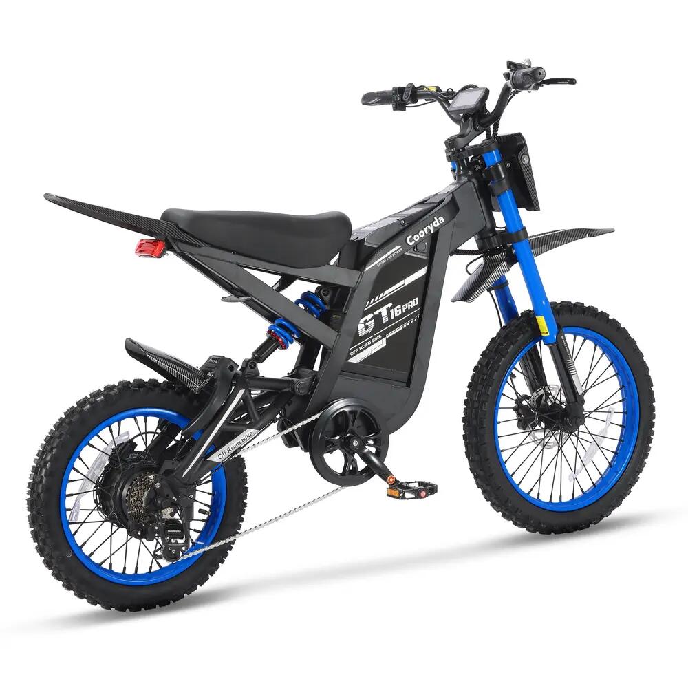 GT16 Pro - Electric fat bike - 16 inch - 250W - 7 gears - Blue 3/4