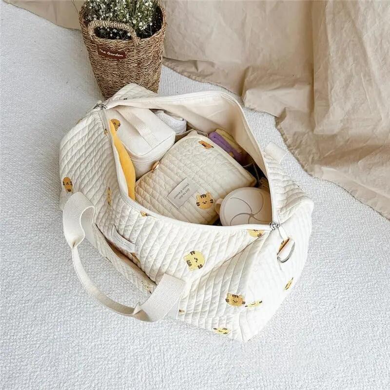 Sac de Voyage Matelassé Femme, Sac de Maternité Mignon, Sac Week-End Matelassé 2/6