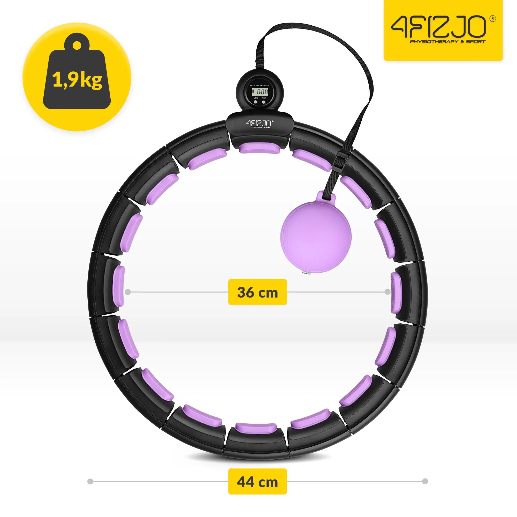 Hula hop z obciążeniem smart licznikiem regulowane 110 cm 4FIZJO 6/13
