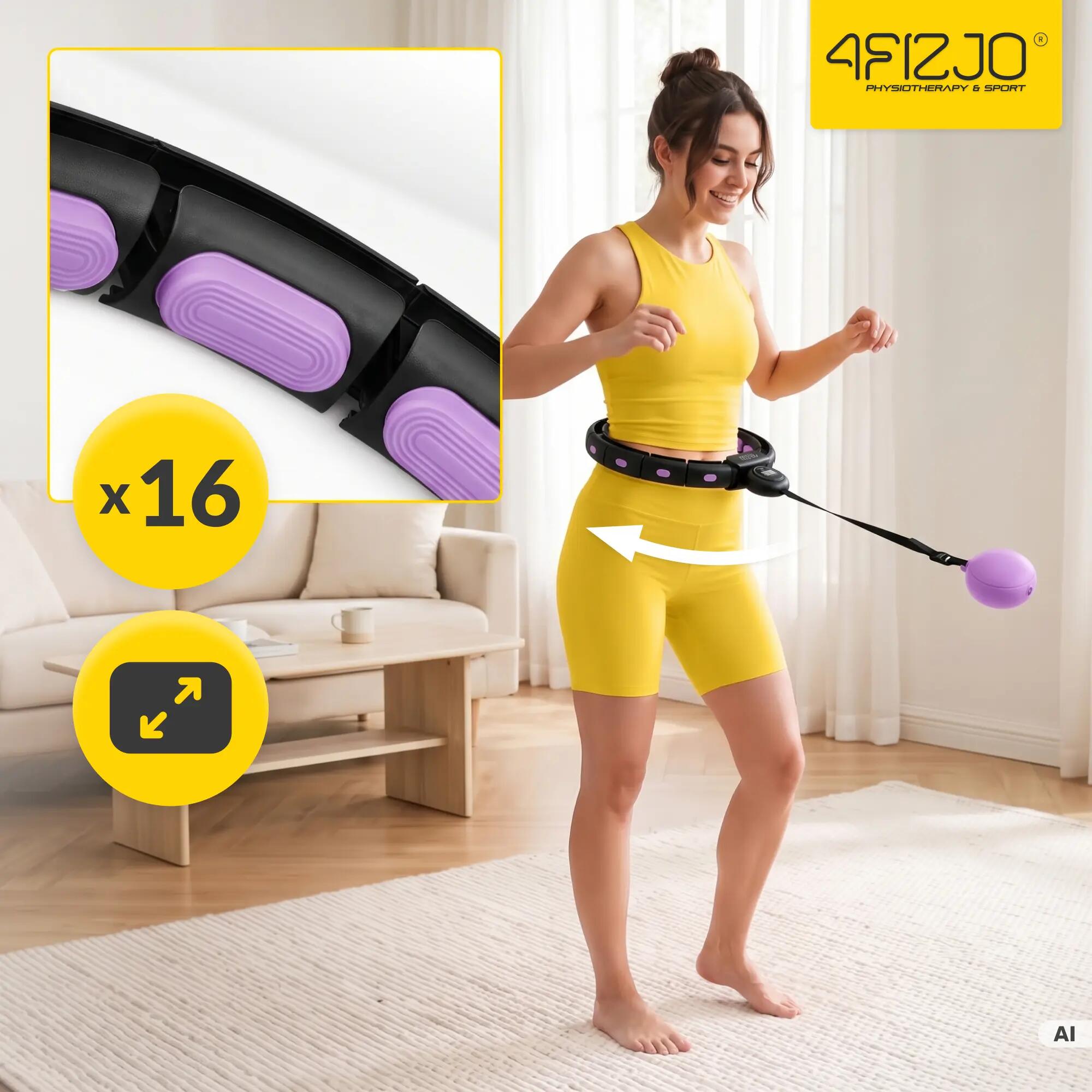 Hula hop z obciążeniem smart licznikiem regulowane 110 cm 4FIZJO 4/13