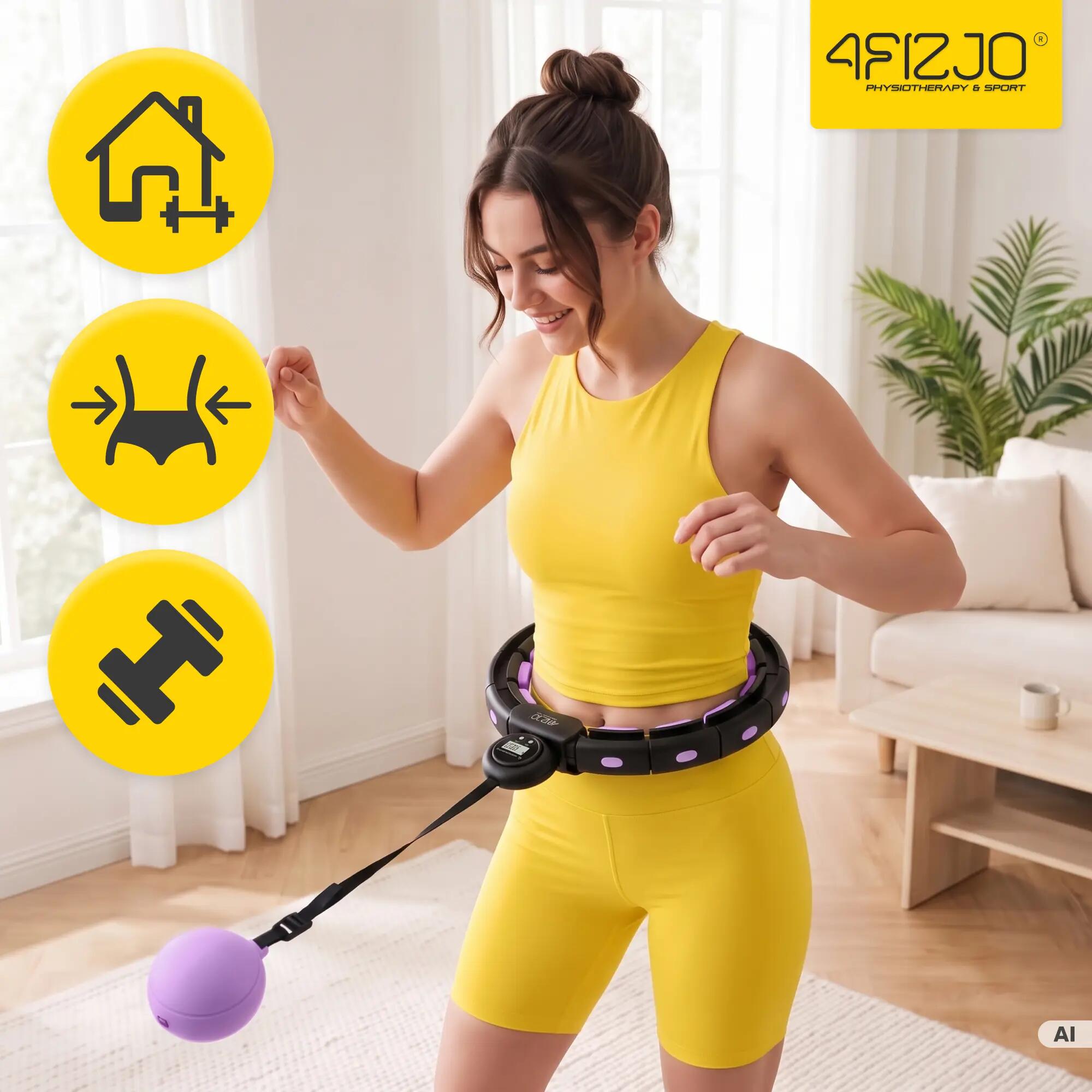Hula hop z obciążeniem smart licznikiem regulowane 110 cm 4FIZJO 3/13