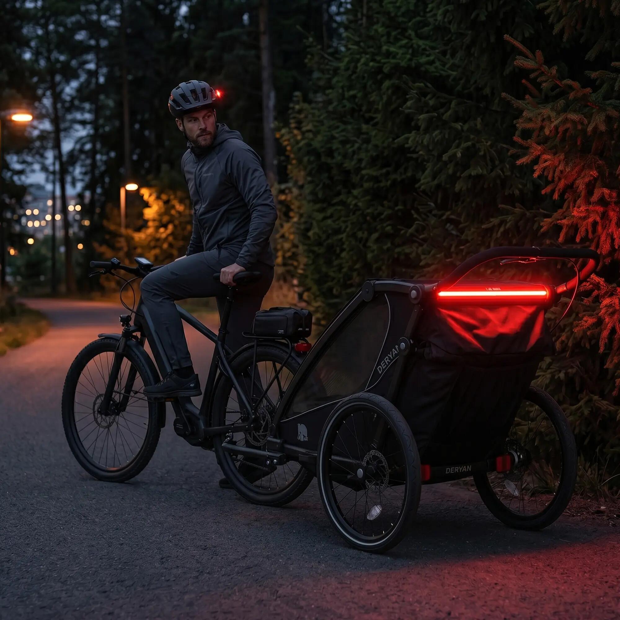 Przyczepka Rowerowa V3 - Przyczepka dla 2 Dzieci - Wózek - Czarna 9/10