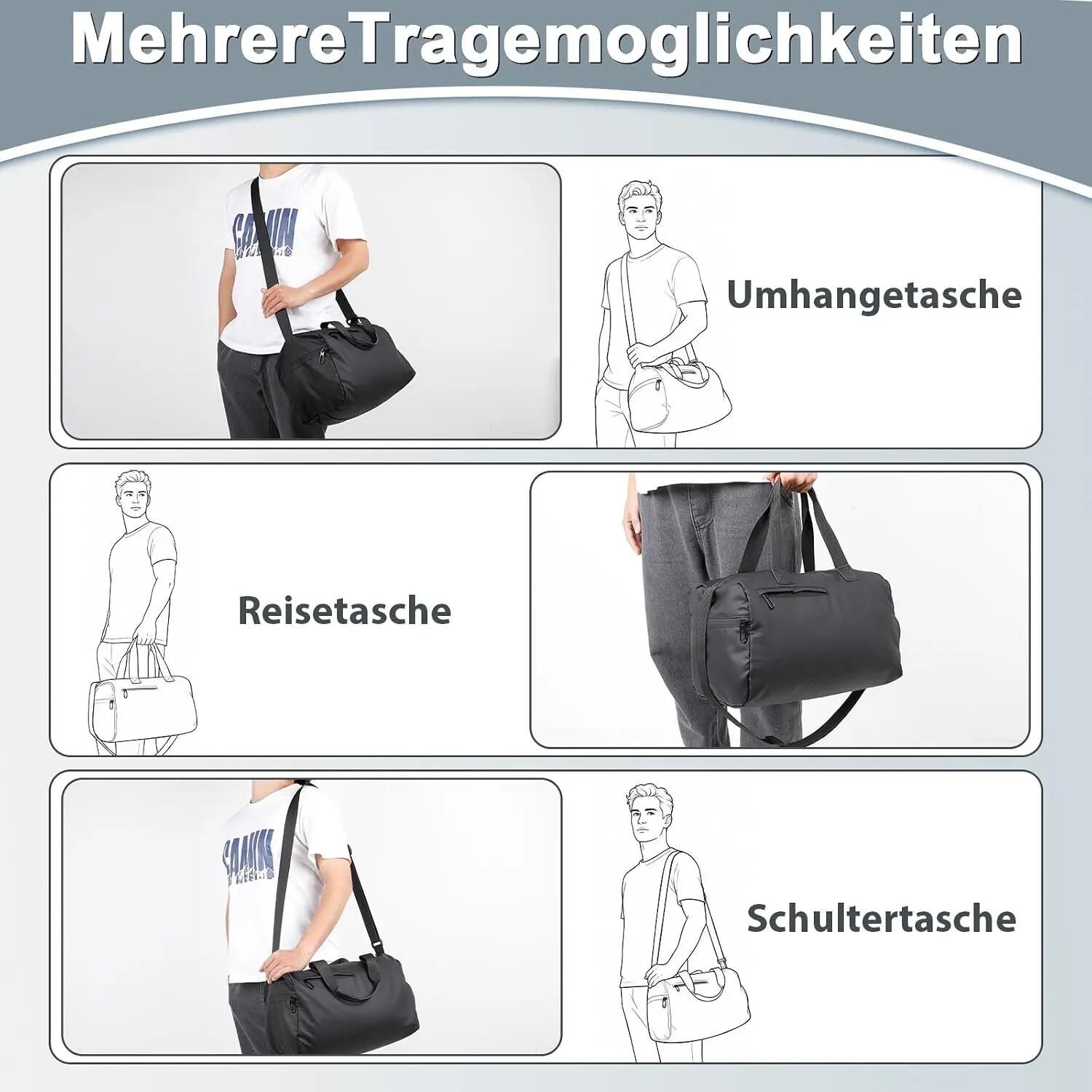 Sac de Sport, Sac Voyage avec Compartiment Chaussures Grande Sac de Sport Sacs 5/7