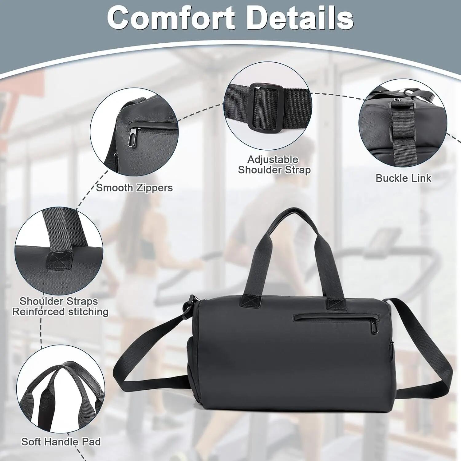 Sac de Sport, Sac Voyage avec Compartiment Chaussures Grande Sac de Sport Sacs 4/7