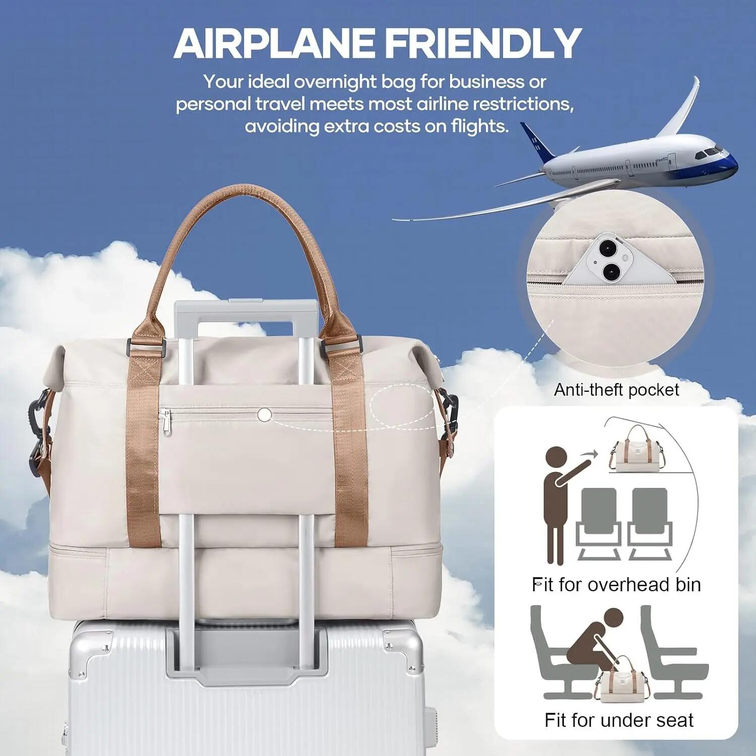 Sac de Voyage 45x36x20 pour Bagage Cabine Avion sous Siège 5/5