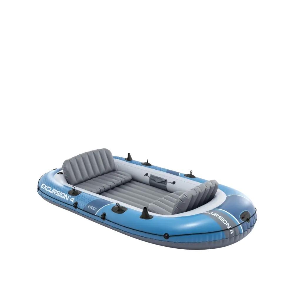 Barca hinchable Excursion 4 con remos, asientos y bomba de inflado INTEX 8/10