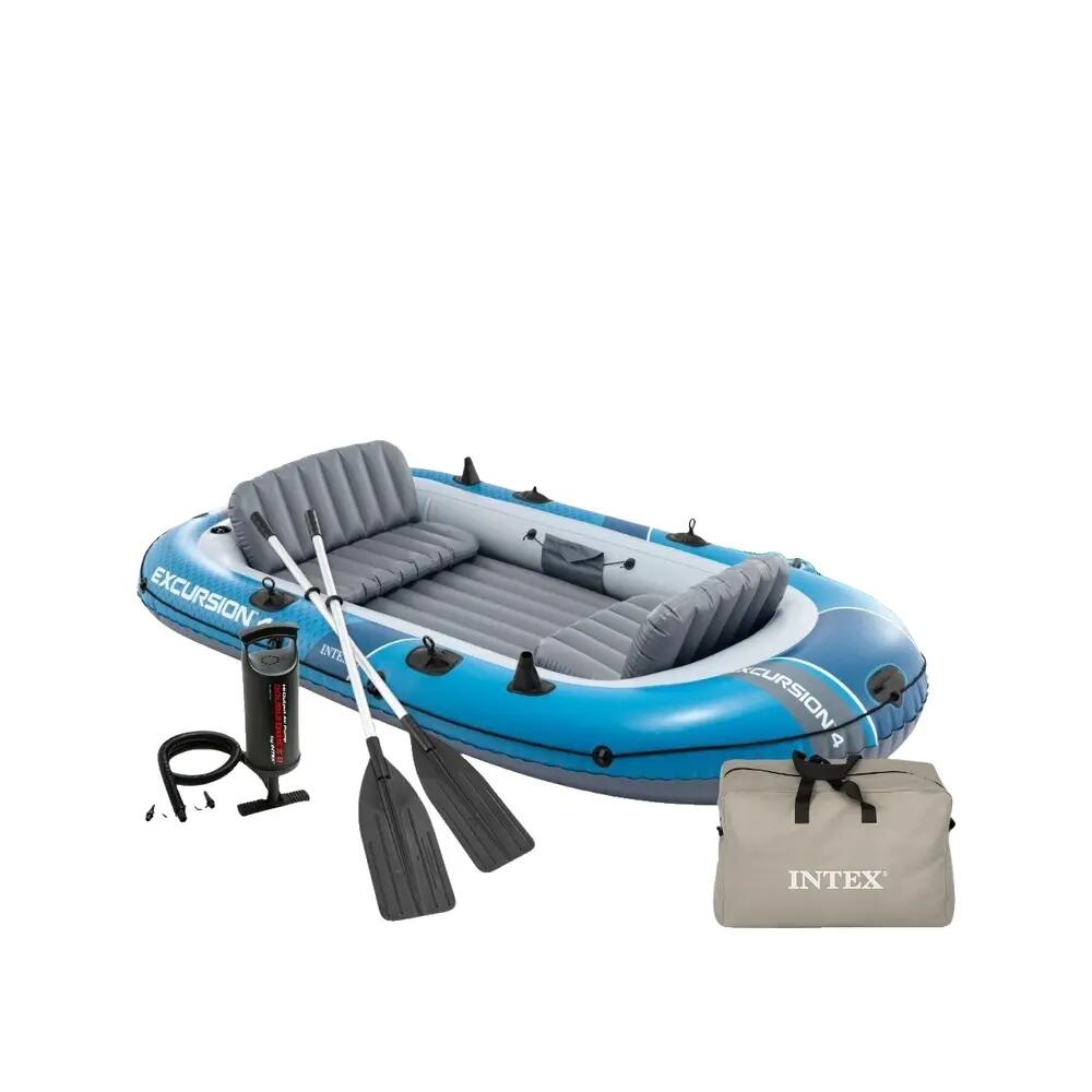 Barca hinchable Excursion 4 con remos, asientos y bomba de inflado INTEX 10/10