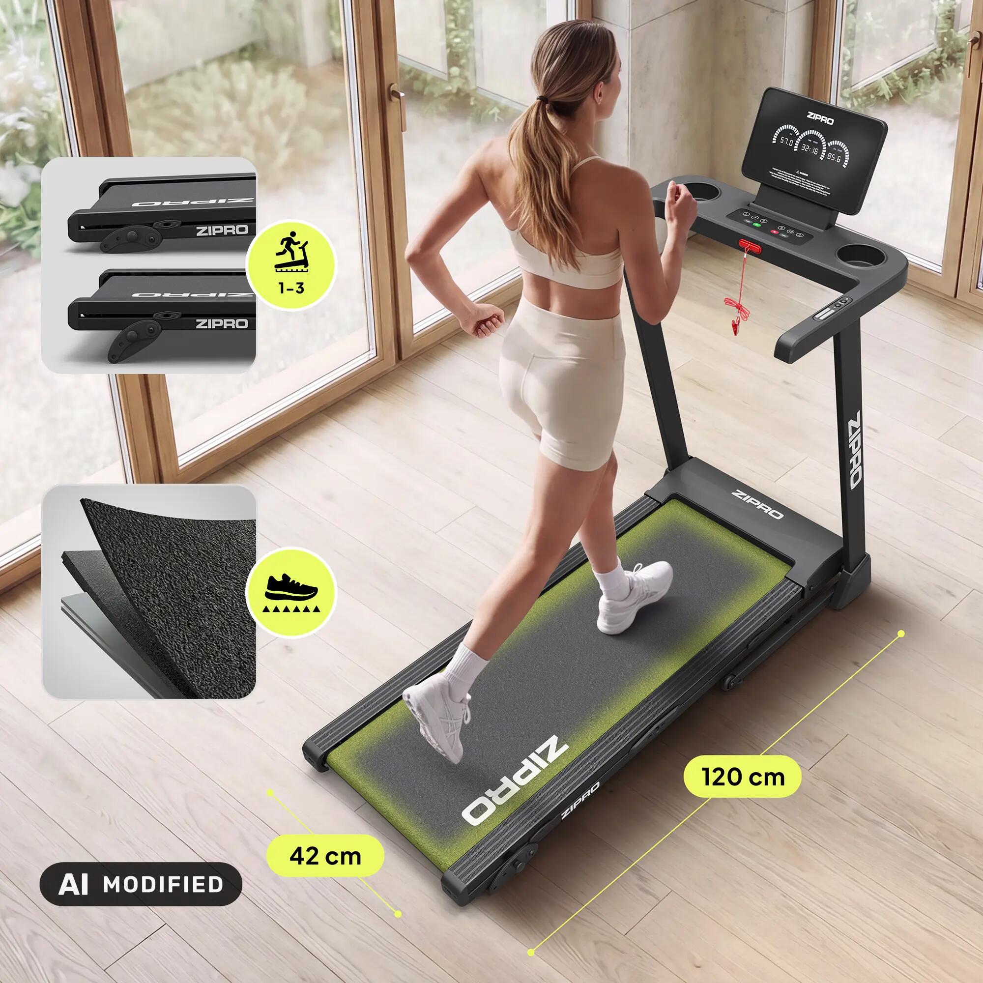 Tapis de course compact pliable Chill 14 km/h inclinaison 3 niveaux 120 kg APP 5/13
