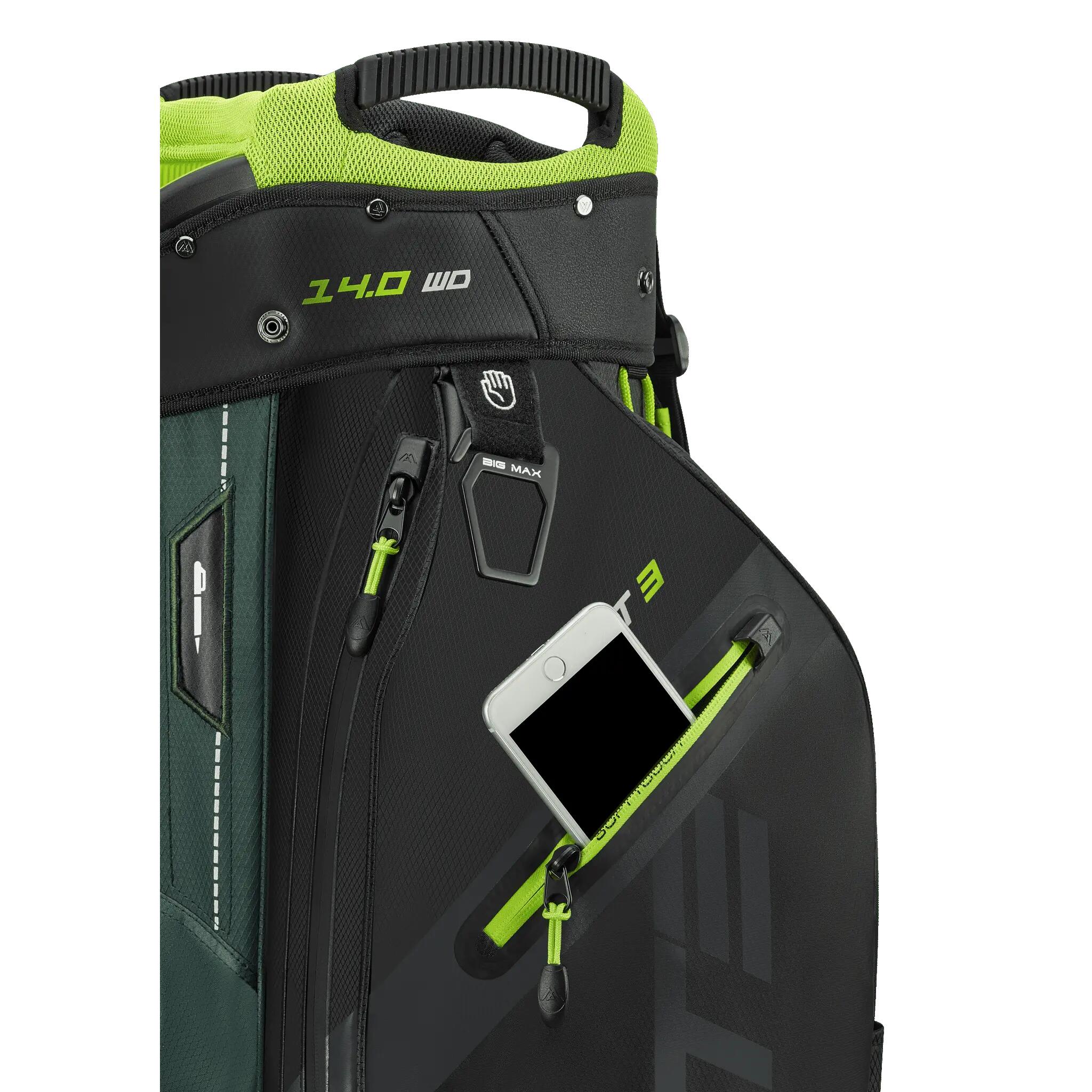 Big Max Dri Lite Sport 3 Wodoodporna torba golfowa Torba na wózek Zielono c 7/7
