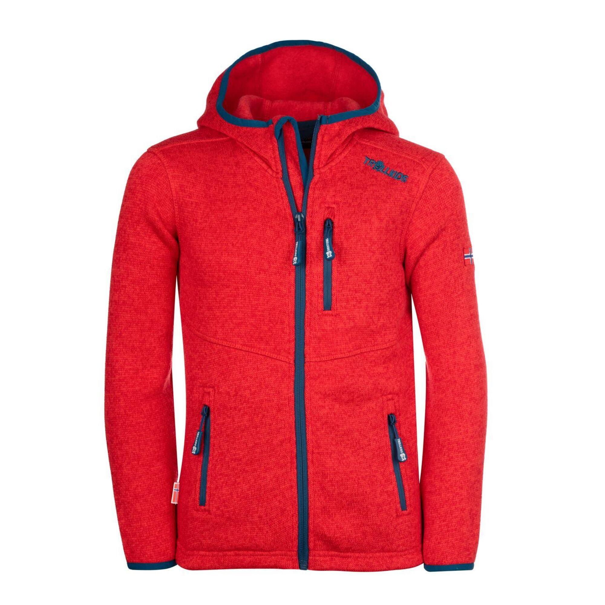 Jondalen XT children's fleece jacket red/dolphin blue