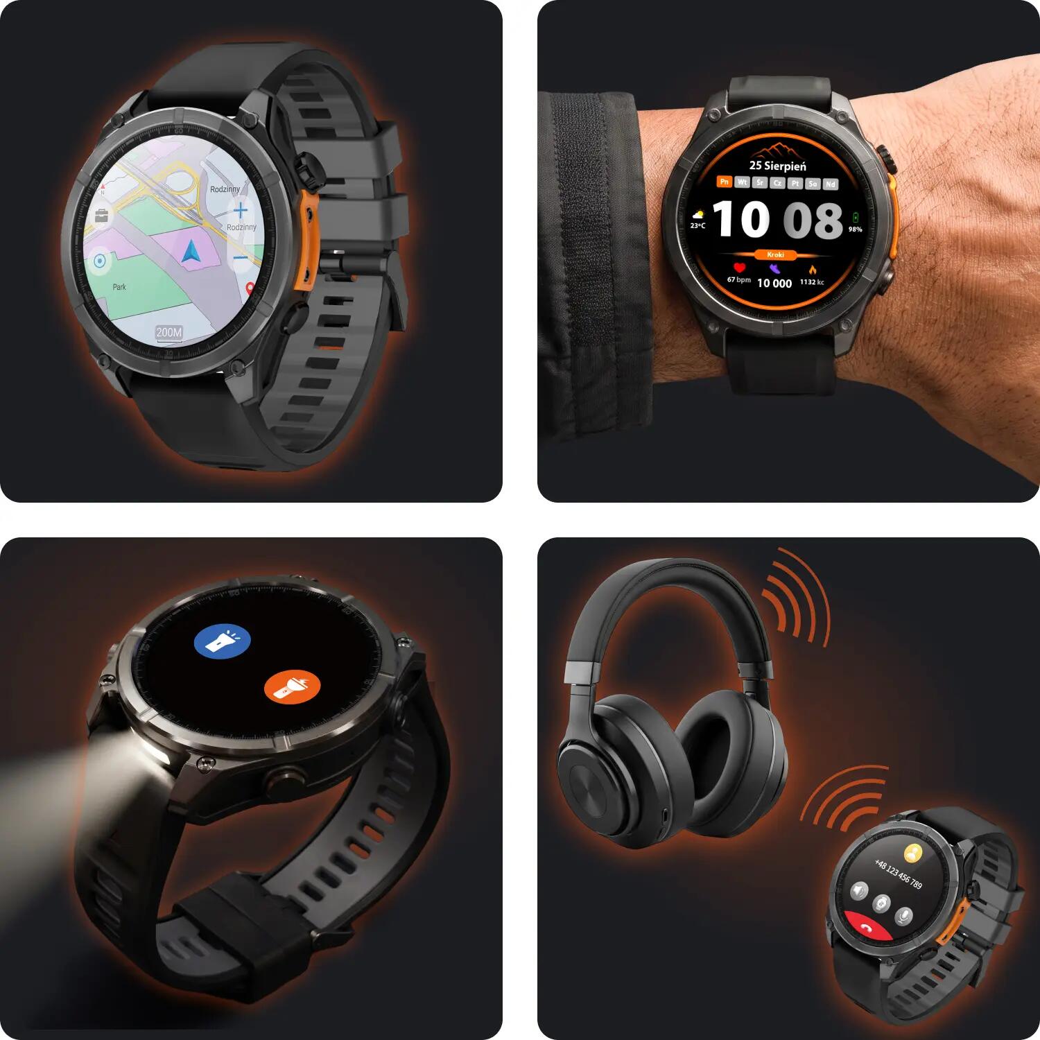 Smartwatch Forever SW-900 Focus GPS Bluetooth 5.4 AMOLED IP68 5/15