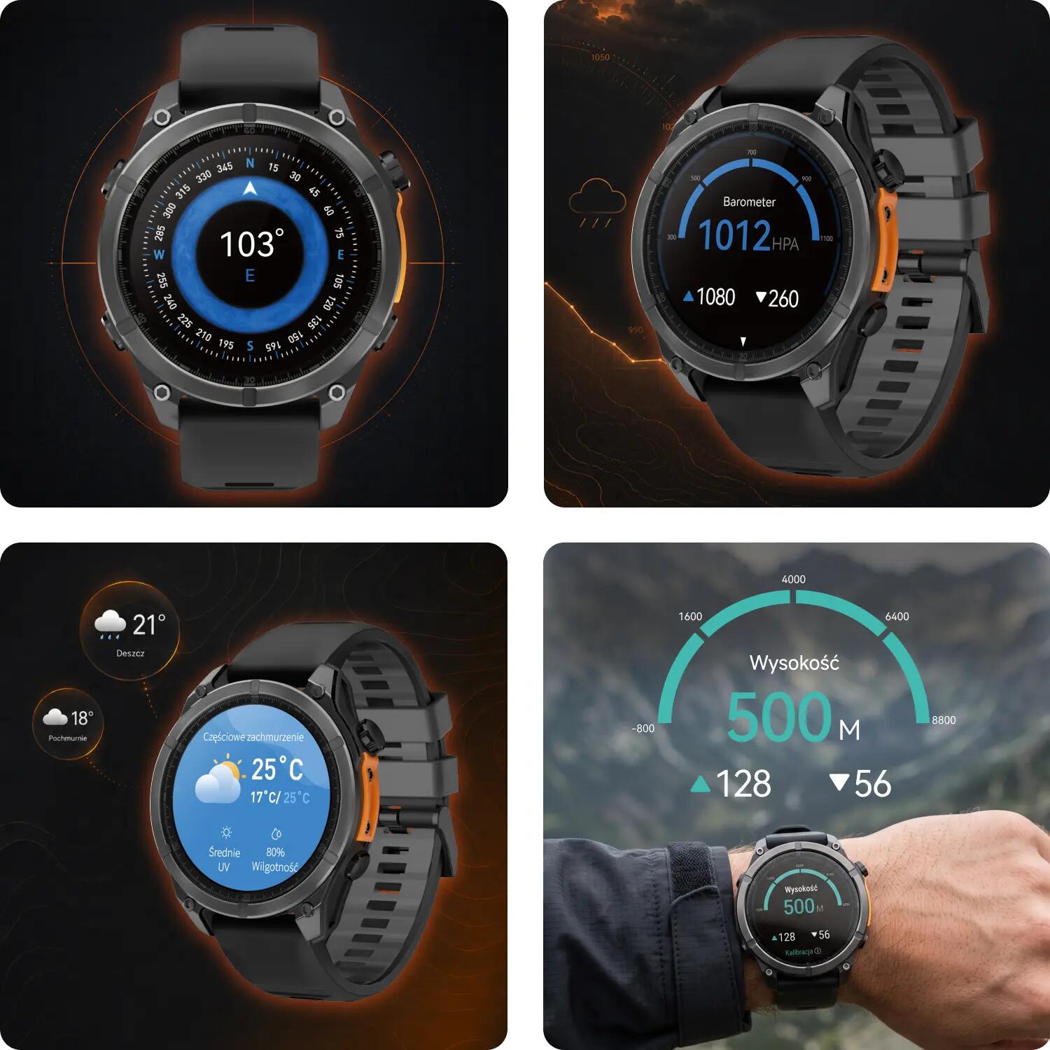 Smartwatch Forever SW-900 Focus GPS Bluetooth 5.4 AMOLED IP68 2/15